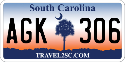 SC license plate AGK306