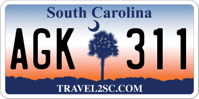 SC license plate AGK311