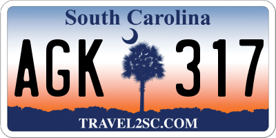 SC license plate AGK317