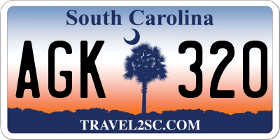 SC license plate AGK320