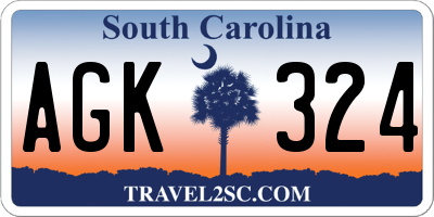SC license plate AGK324