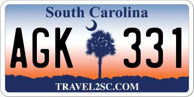 SC license plate AGK331