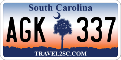 SC license plate AGK337