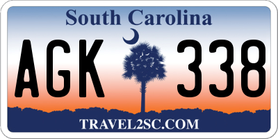 SC license plate AGK338