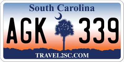 SC license plate AGK339