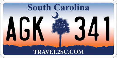 SC license plate AGK341