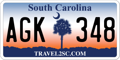 SC license plate AGK348