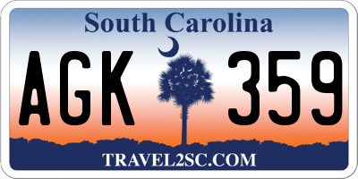 SC license plate AGK359