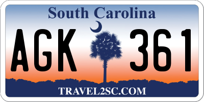 SC license plate AGK361