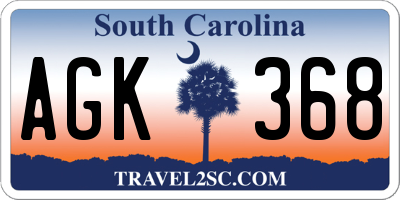 SC license plate AGK368