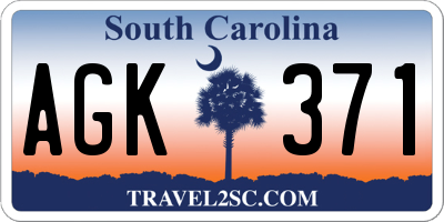 SC license plate AGK371