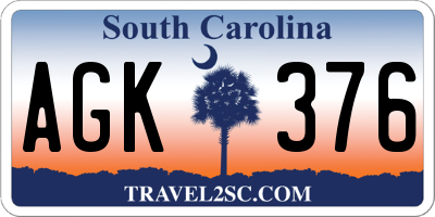 SC license plate AGK376