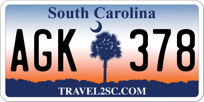 SC license plate AGK378