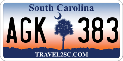 SC license plate AGK383