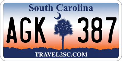 SC license plate AGK387