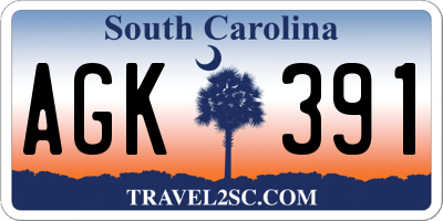 SC license plate AGK391