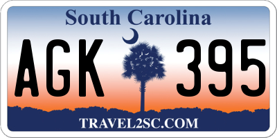 SC license plate AGK395