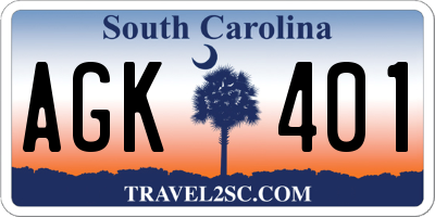 SC license plate AGK401