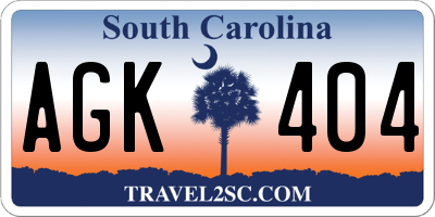 SC license plate AGK404