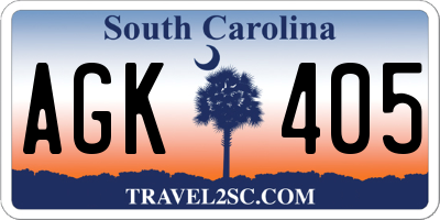 SC license plate AGK405