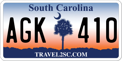 SC license plate AGK410