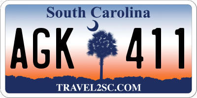 SC license plate AGK411