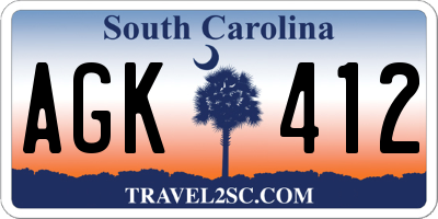 SC license plate AGK412