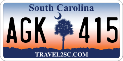 SC license plate AGK415