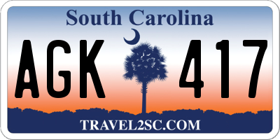 SC license plate AGK417