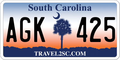 SC license plate AGK425