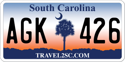 SC license plate AGK426