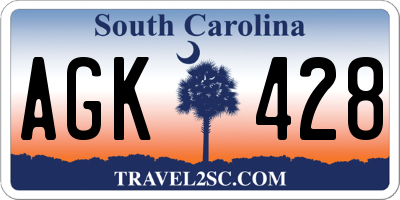 SC license plate AGK428