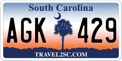 SC license plate AGK429