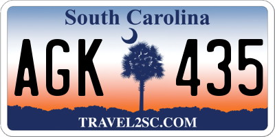SC license plate AGK435