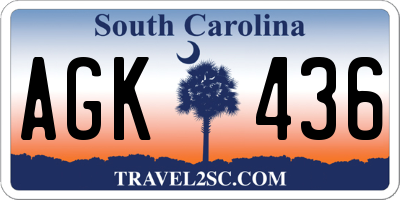 SC license plate AGK436