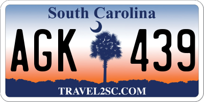 SC license plate AGK439