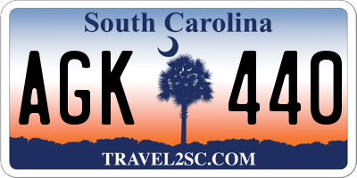 SC license plate AGK440