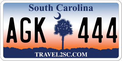SC license plate AGK444