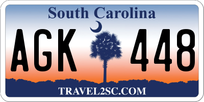 SC license plate AGK448