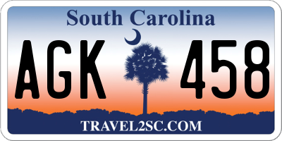 SC license plate AGK458