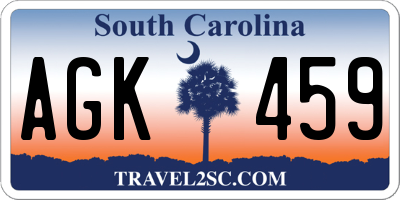 SC license plate AGK459