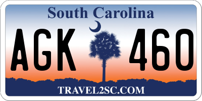 SC license plate AGK460