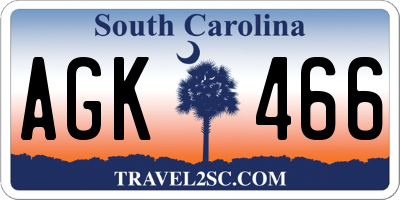SC license plate AGK466