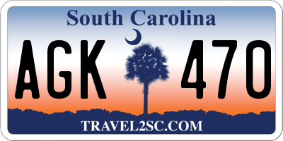 SC license plate AGK470