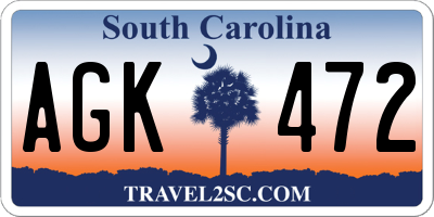 SC license plate AGK472