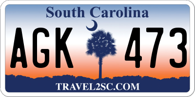 SC license plate AGK473