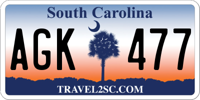 SC license plate AGK477