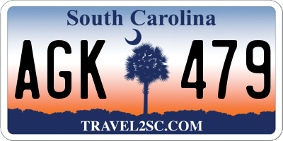 SC license plate AGK479
