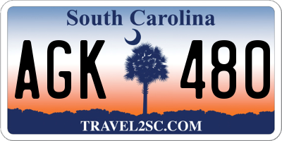SC license plate AGK480