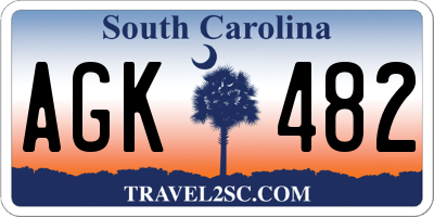 SC license plate AGK482